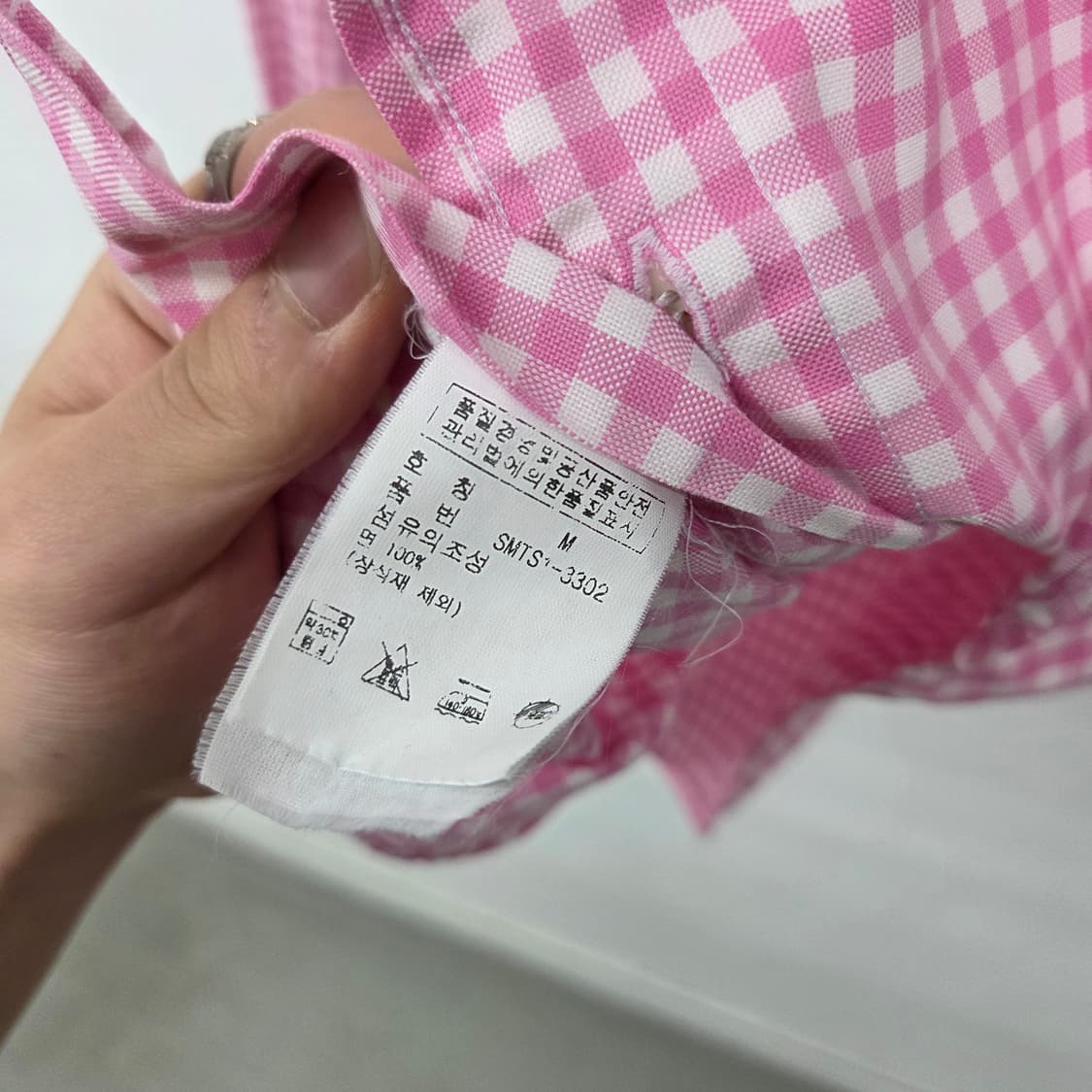 폴로 랄프로렌 깅엄체크 셔츠 핑크 여L 상품이미지5