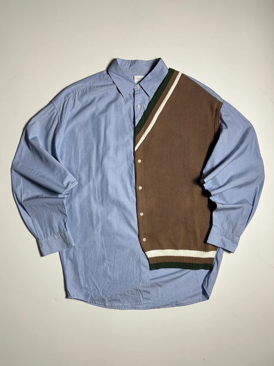 미스터젠틀맨 20FW 니트 베스트 믹스 셔츠 R1708 상품이미지1