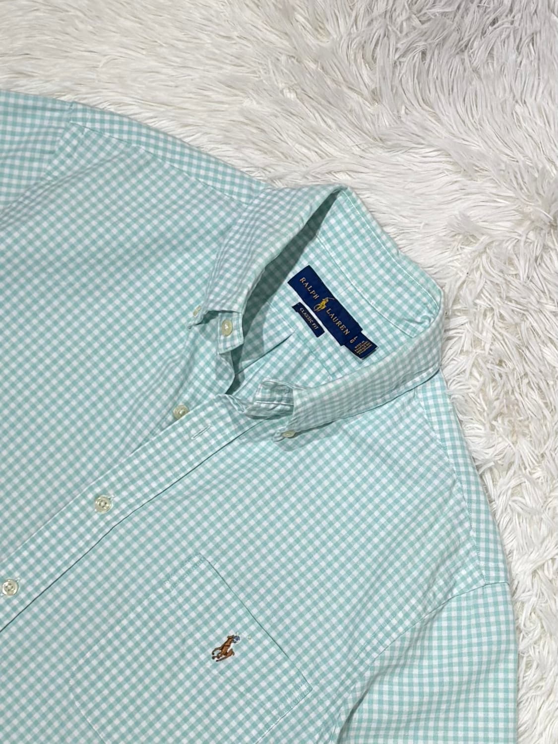 폴로랄프로렌 멀티포니 민트 체크 반팔 셔츠 상품이미지4