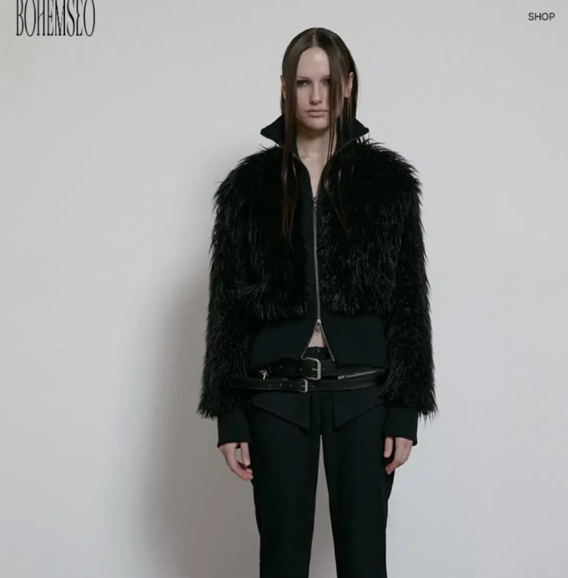 보헤미안서울 하이넥 퍼집업자켓 상품이미지1