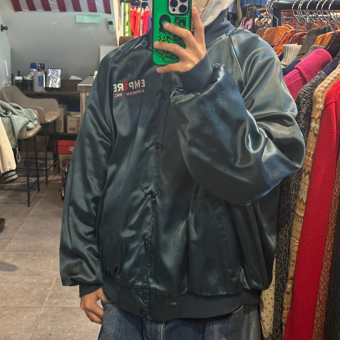 [NO.9] 빈티지 봄버 자켓 딥그린 상품이미지3