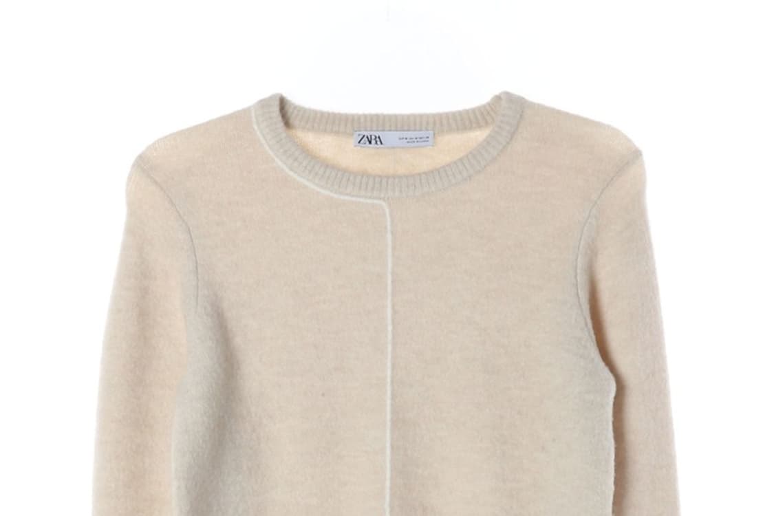 ZARA 오트밀 절개 디테일 울 블렌드 니트 M 상품이미지3