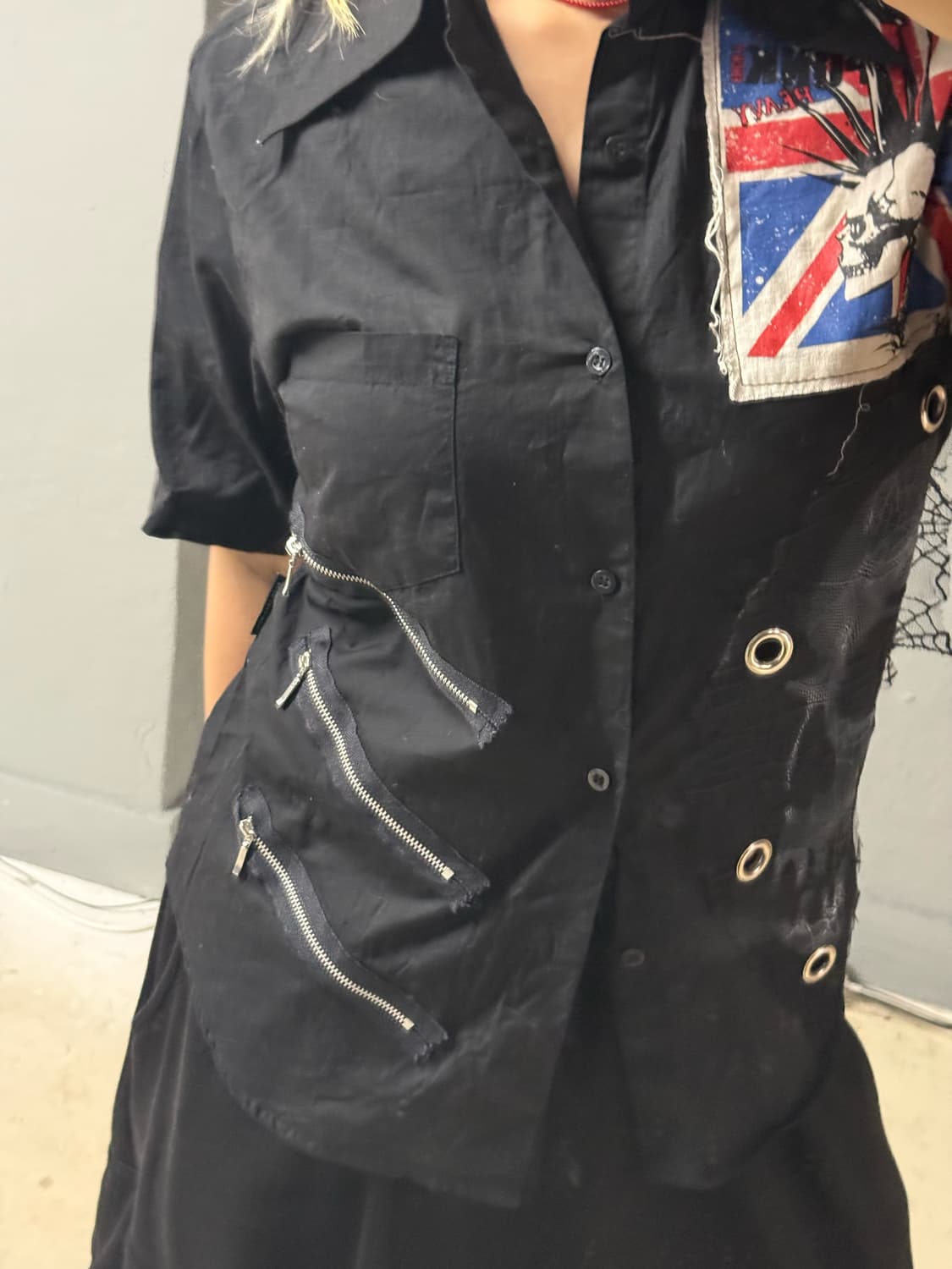 ACID Jazz men skull spider-web shirt  상품이미지5