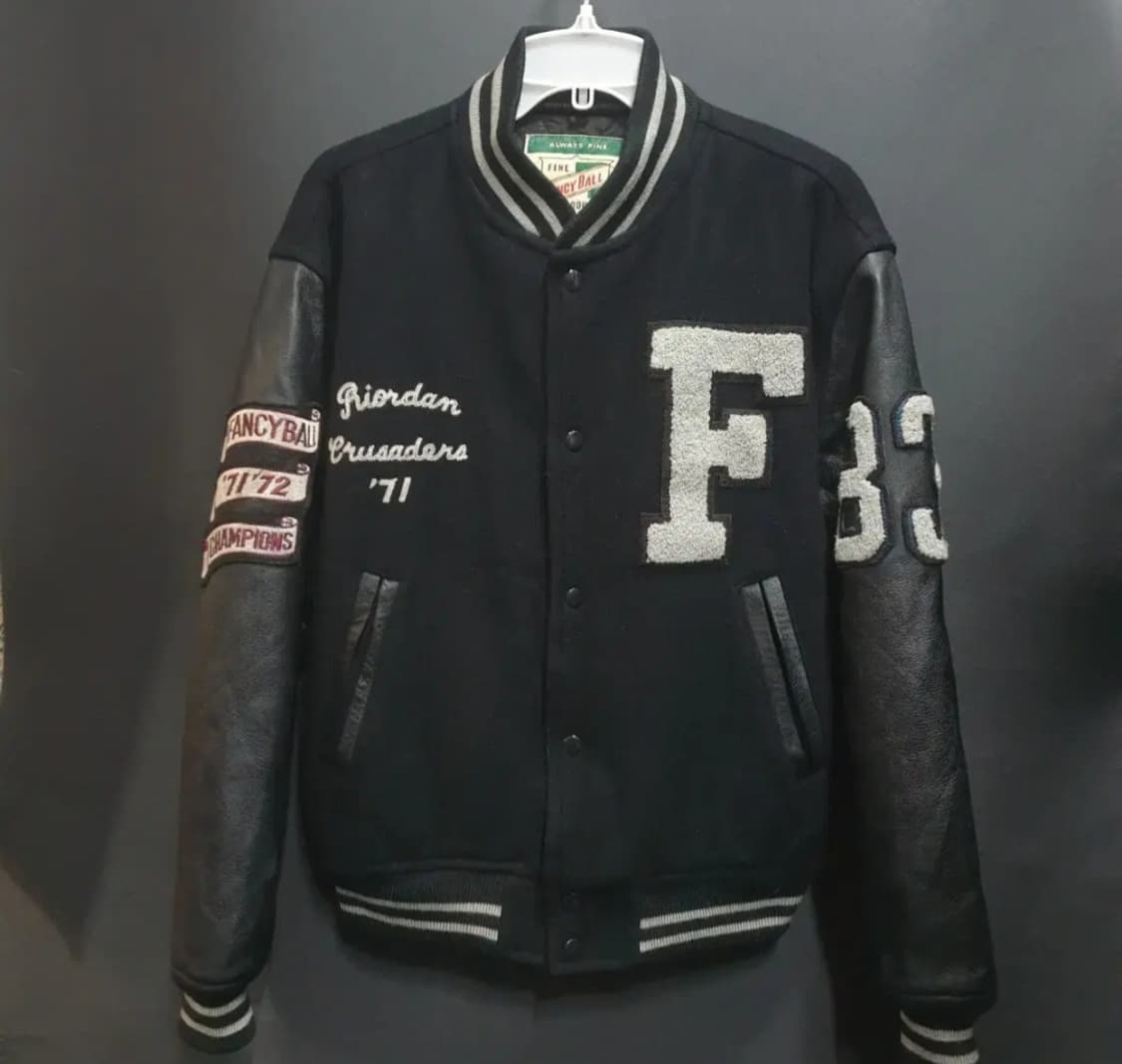 FANCY BALL 가죽배색 바시티 자켓 스타디움 점퍼 상품이미지9