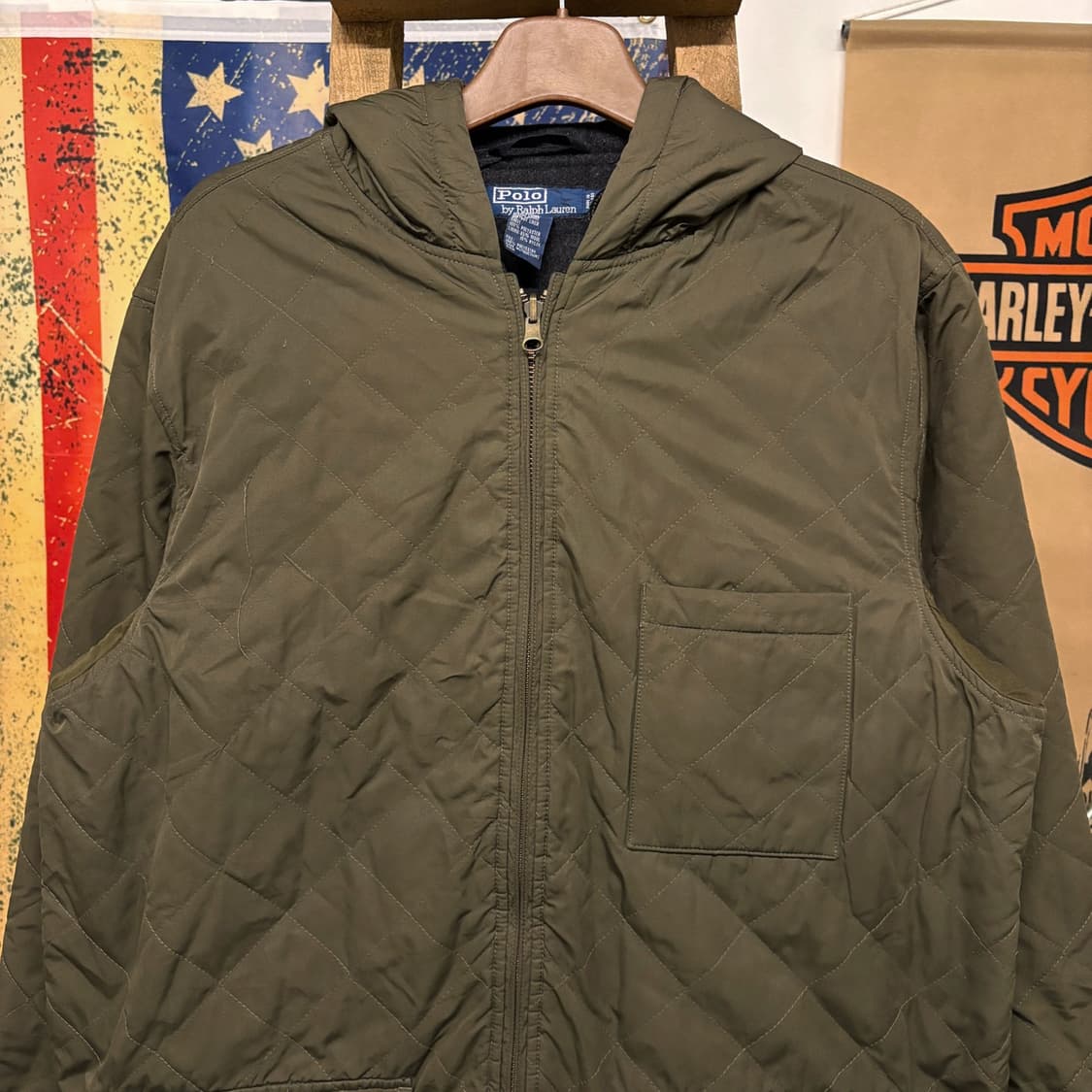 폴로 랄프로렌 퀼팅 플리스 안감 후드 필드자켓 N68 상품이미지3