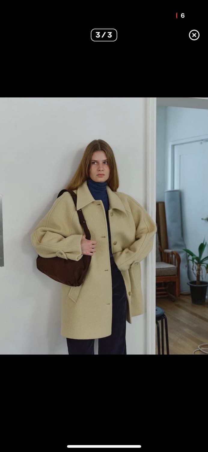 포저 레몬 울 하프코트 상품이미지2