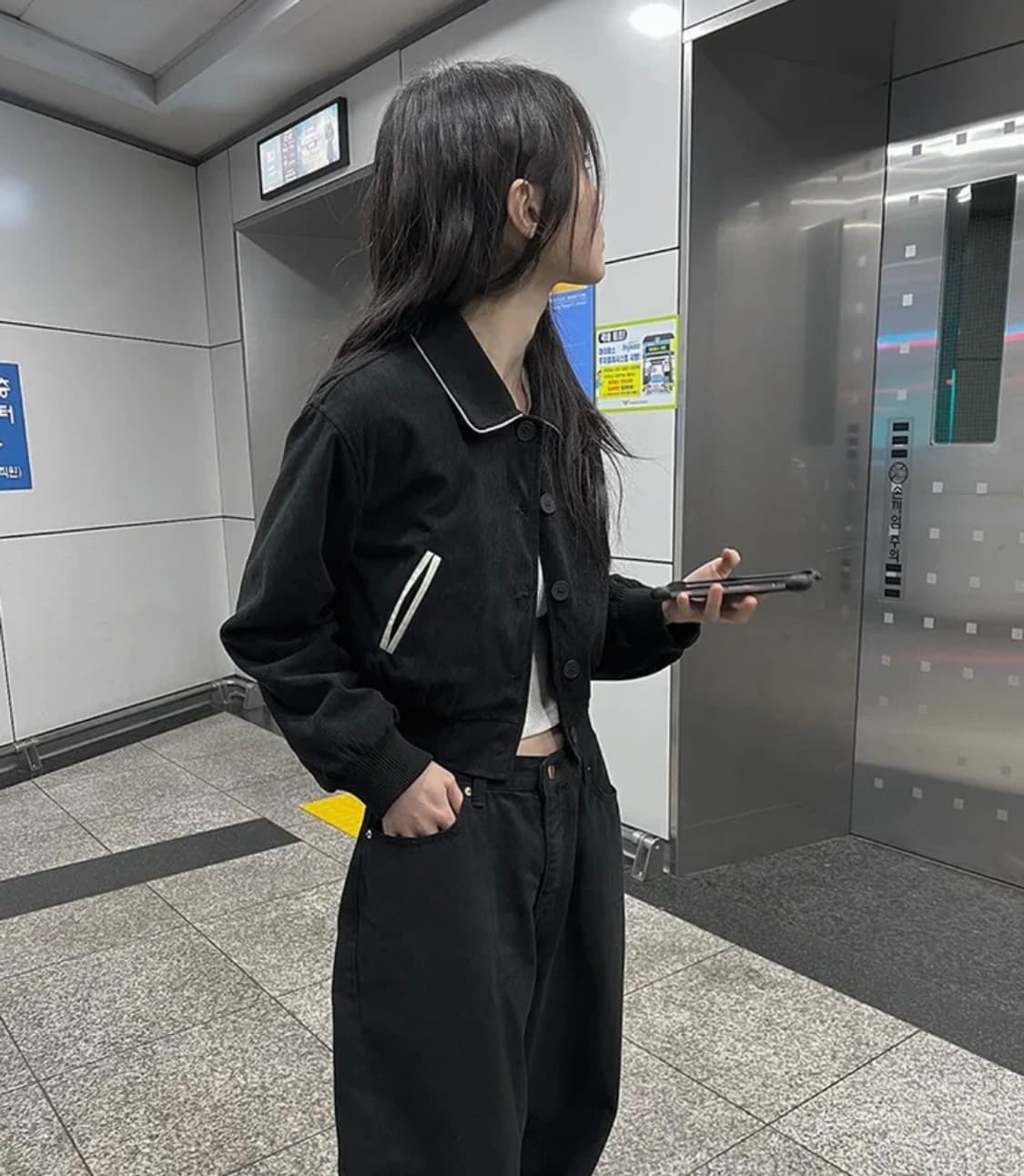 애니원모어 유영 바시티 자켓 상품이미지3