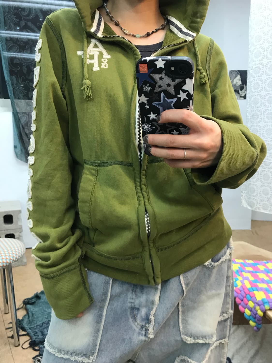 아베크롬비 머슬핏 자수 후드집업 상품이미지2