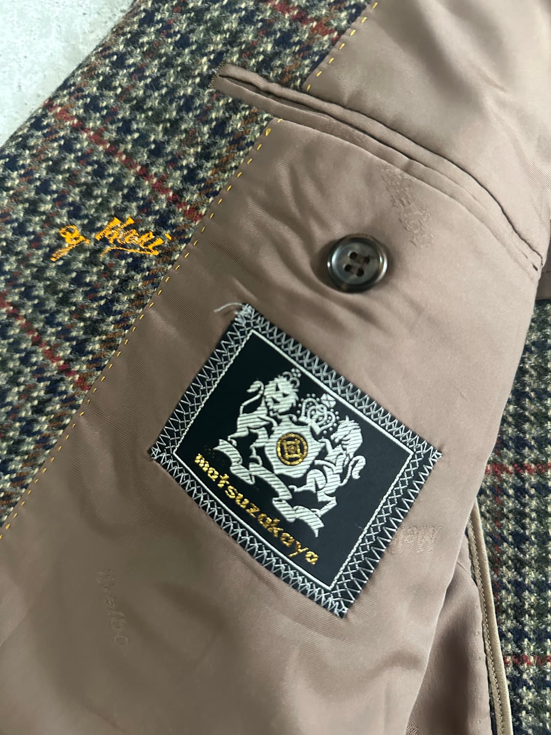 마츠자카야 New Wool 100% Multi Check Blazer 상품이미지5