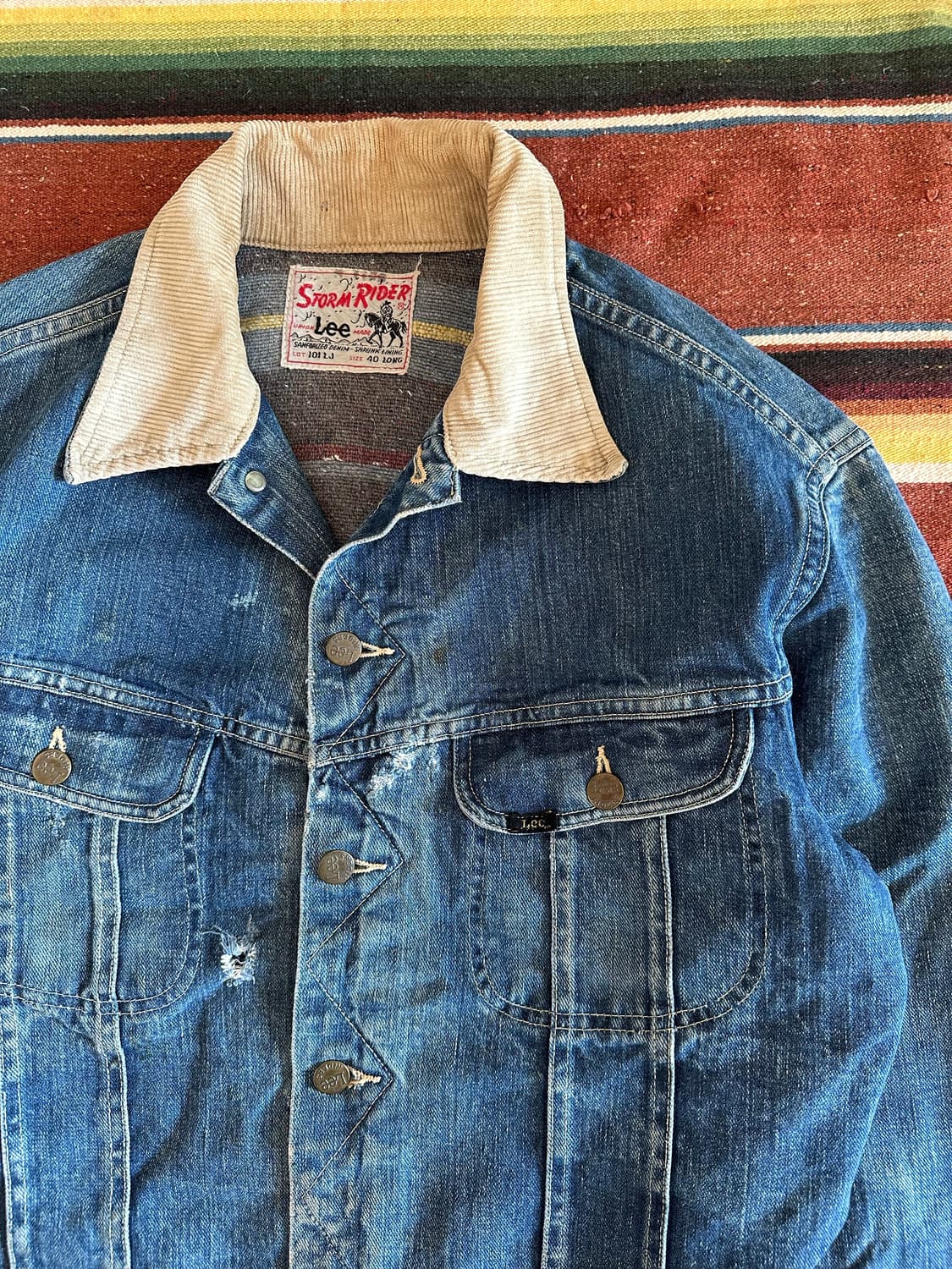60s USA LEE 빈티지 리 스톰라이더 101LJ 전기형 데님 자켓 상품이미지3