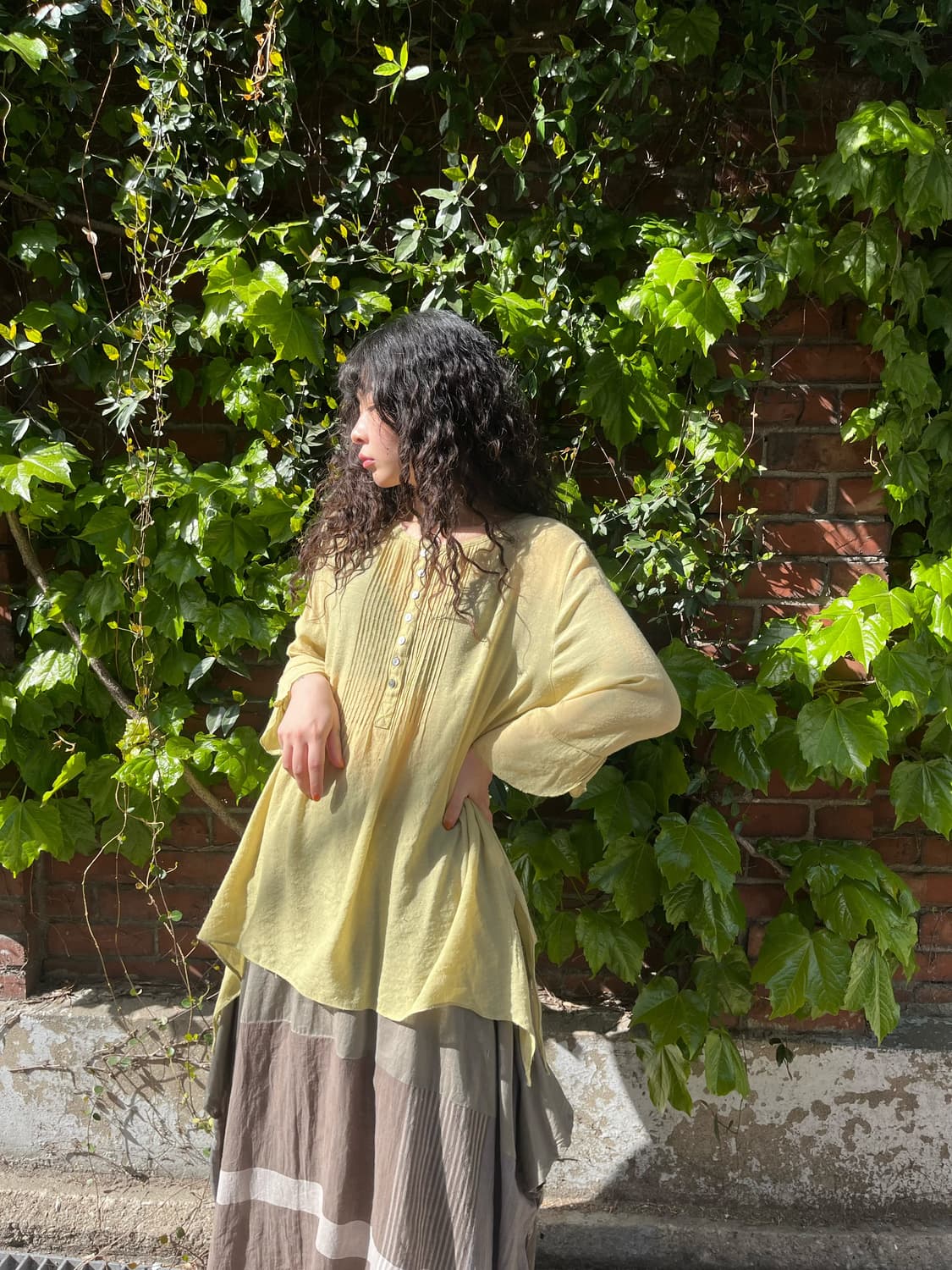 보헤미안 연 노랑 블라우스 상품이미지2