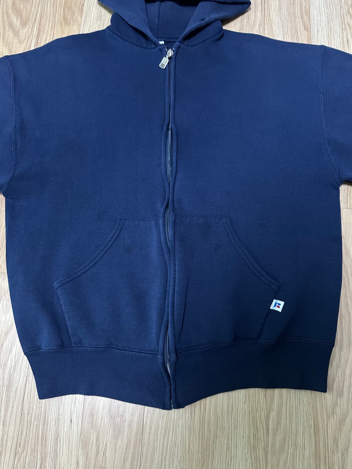 90s 빈티지 러셀 후드집업 네이비 L 상품이미지7