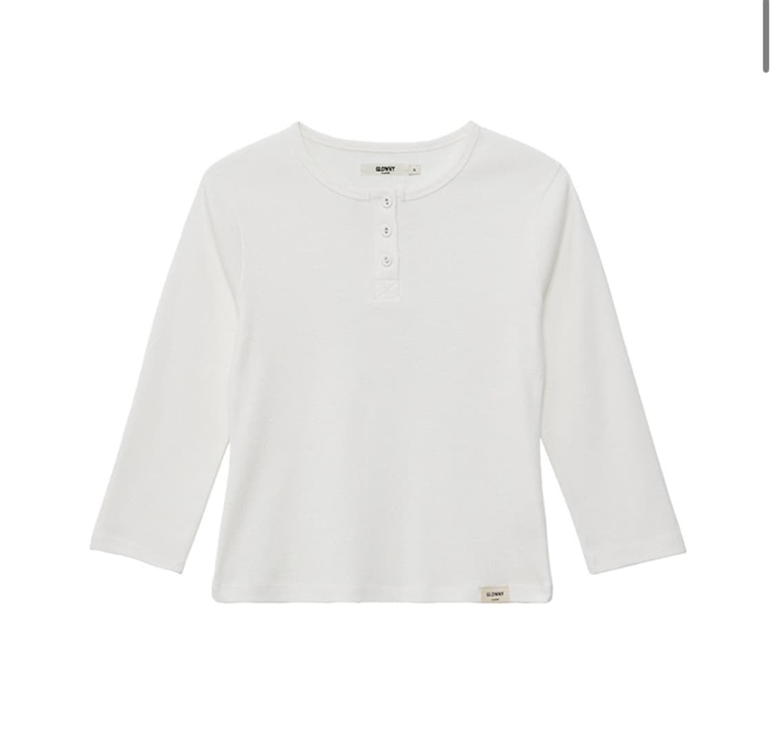 글로니 3/4 BUTTON FLY TEE 화이트 상품이미지1