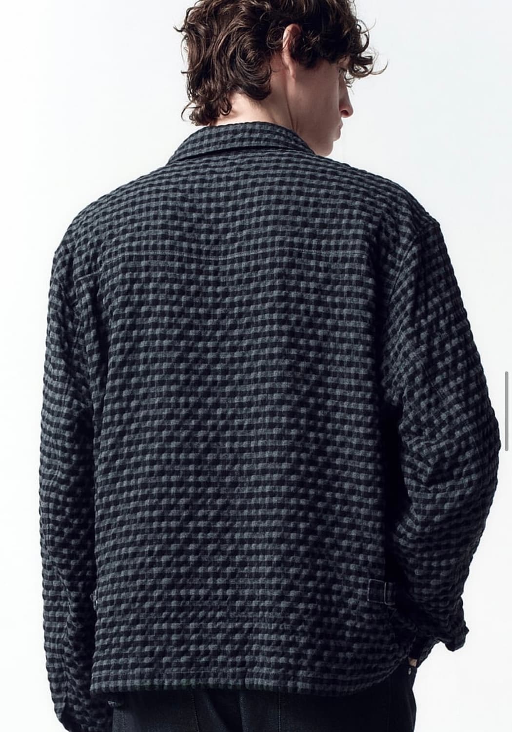 INSILENCE 링클 체크 집업 자켓 L 새상품 상품이미지2