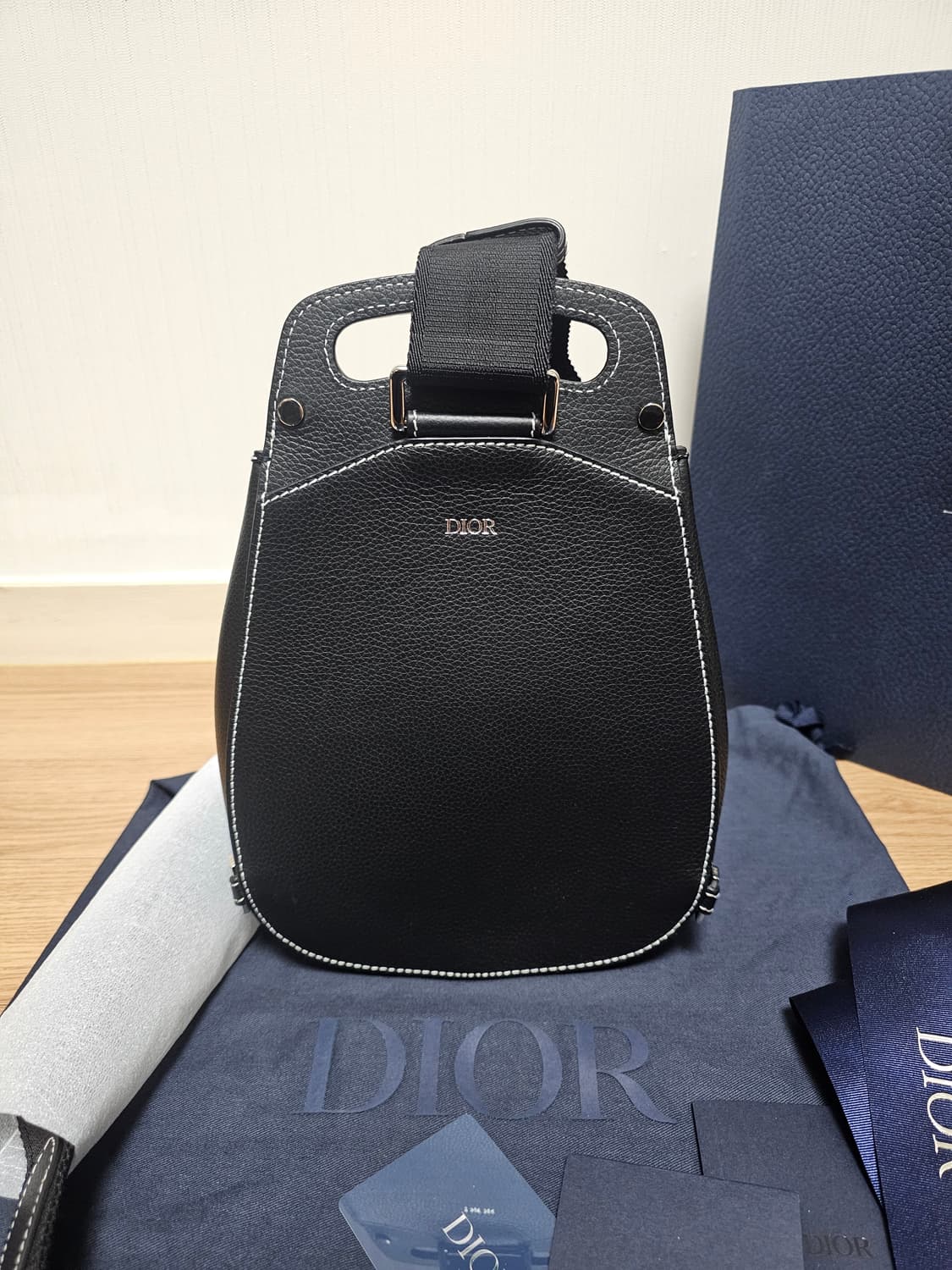 디올 올레더 스티치 Gallop 갤롭 슬링백 크로스백 블랙 상품이미지6