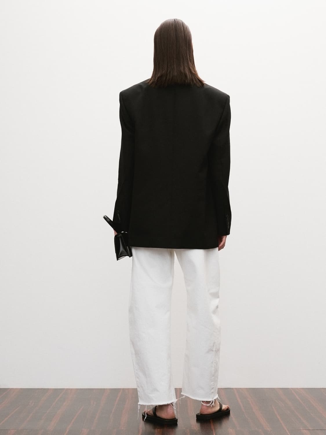 [할인] 렉토 RECTO 울 블렌드 테일러드 대디 싱글 자켓 블랙 상품이미지4