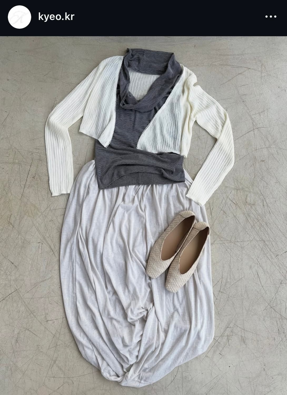 Kyeo twist skirt -ivorygrey 상품이미지4