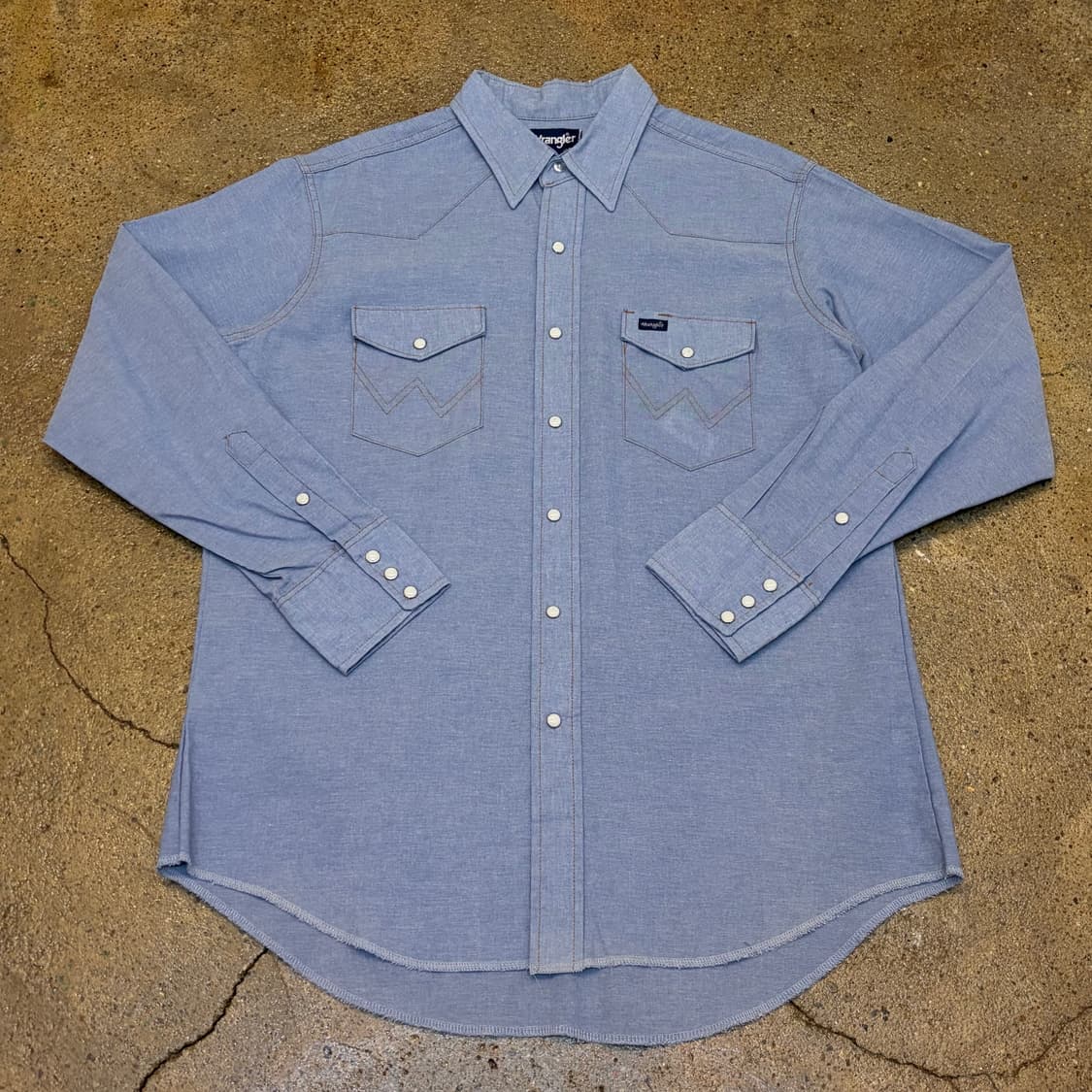 새상품급 90s 미국빈티지 랭글러 웨스턴 헤지청 셔츠 청셔츠 청남방 상품이미지1