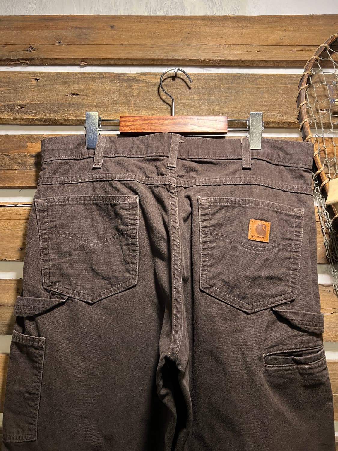 [36]칼하트 USA 빈티지 워싱 다크브라운 싱글니 카펜터 워크 팬츠 상품이미지3