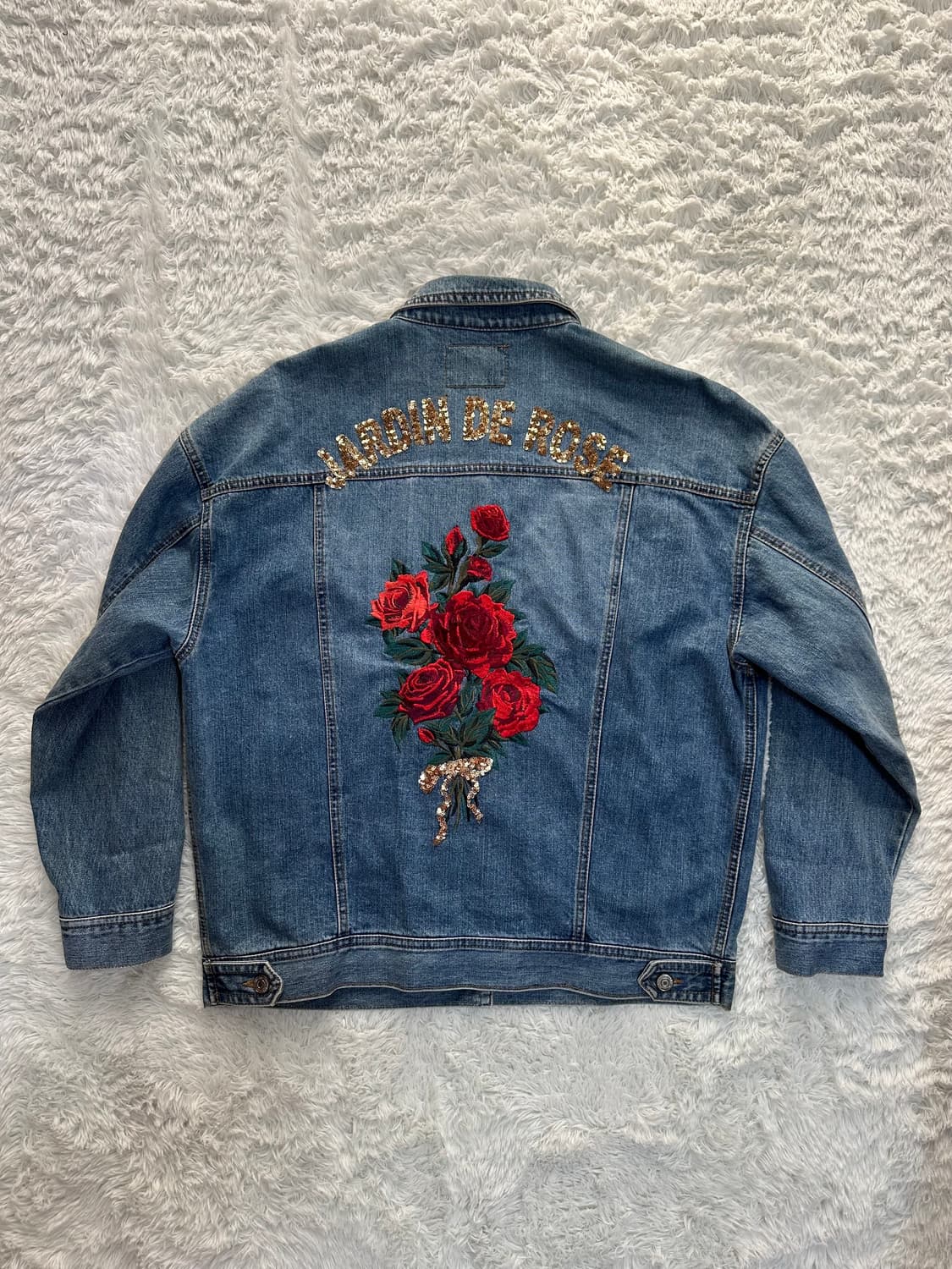 Guess 장미 자수 데님 자켓 S 상품이미지3