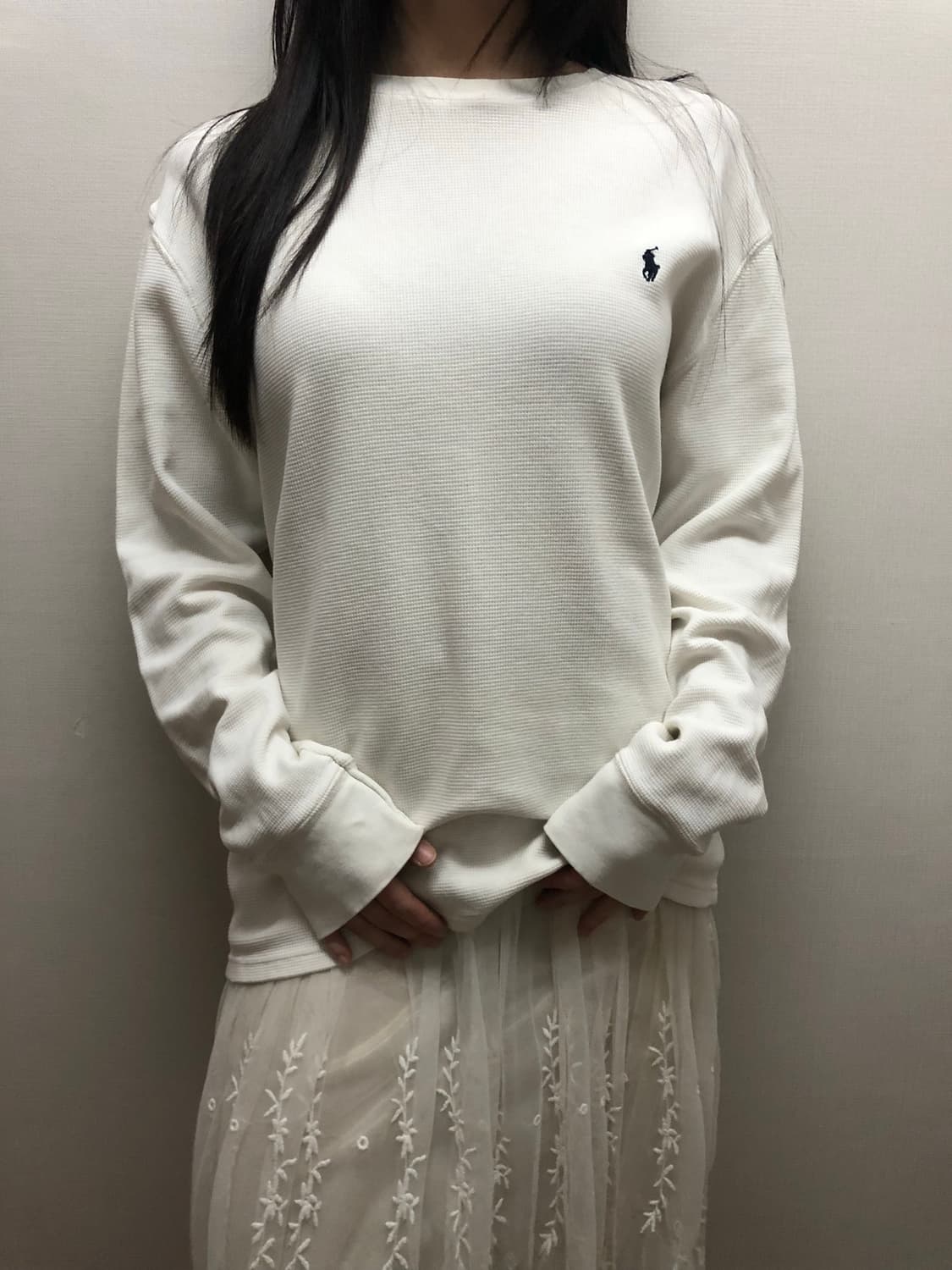빈티지 폴로 화이트 와플 티셔츠 상품이미지5