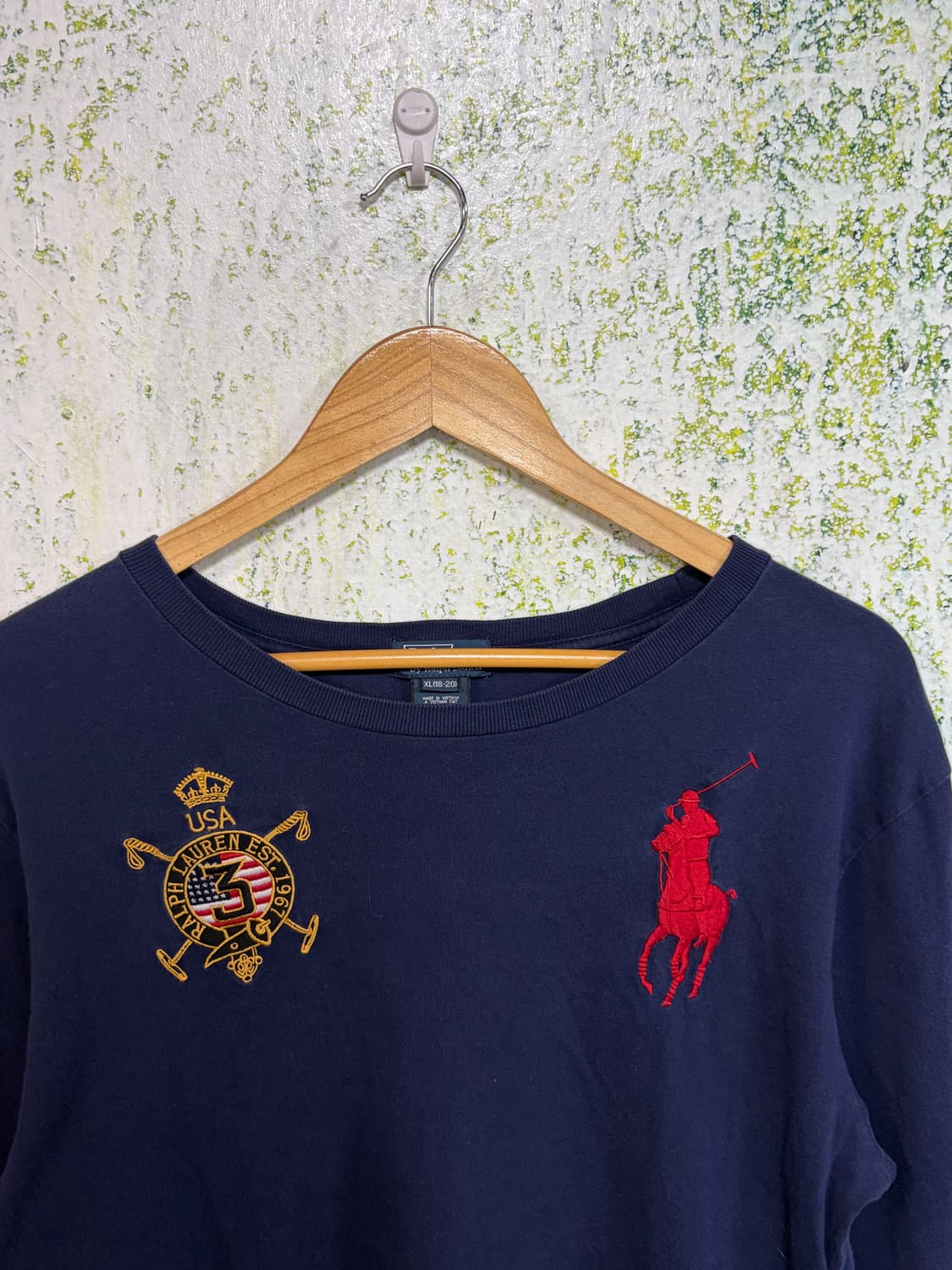 폴로 빅포니 치프키프 USA 성조기 롱슬리브 네이비 여성 XL 상품이미지7