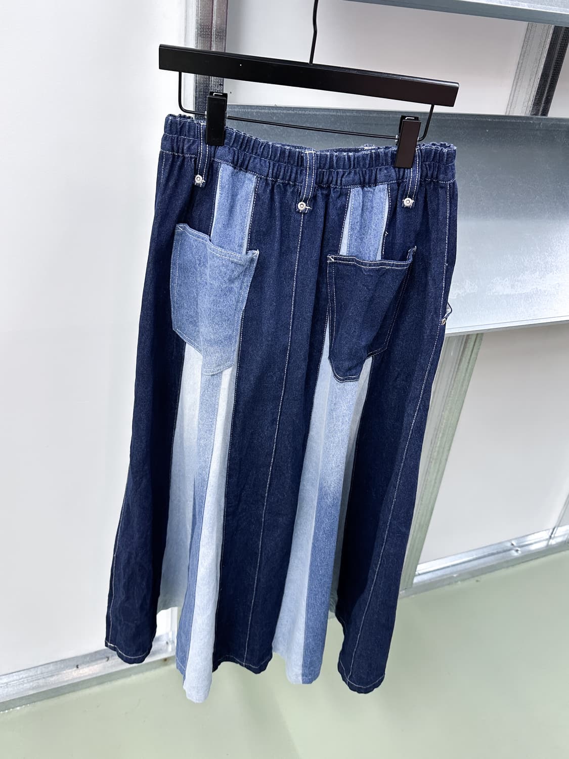 denim 3-tone maxi skirt 상품이미지2