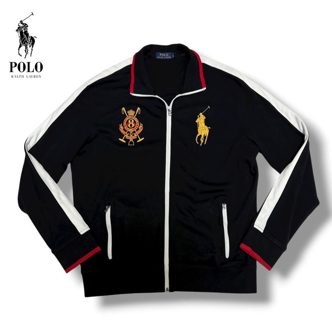 ⭐️희귀⭐️폴로 랄프로렌 빅포니 코튼집업 면져지 블랙 레드 상품이미지1