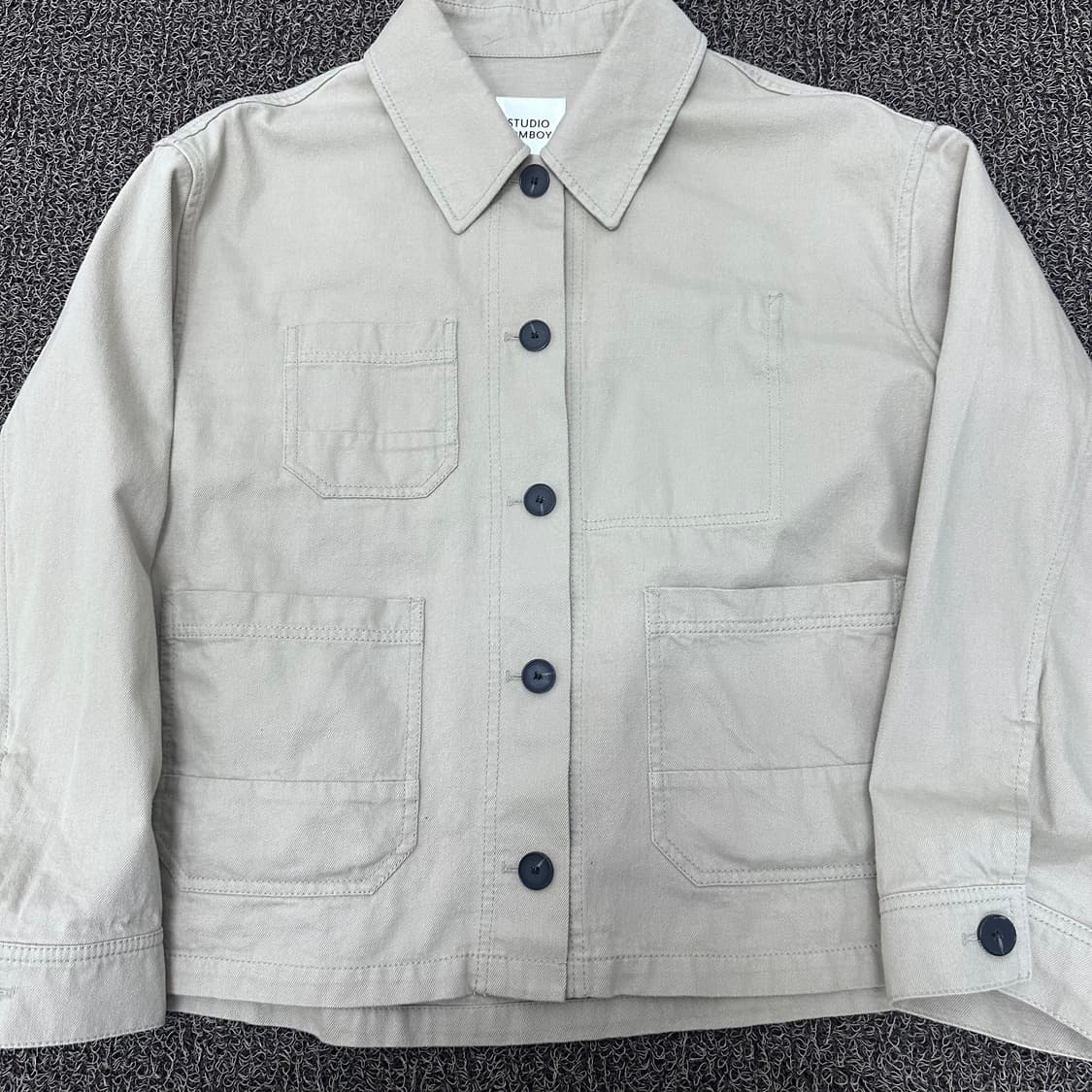 스튜디오 톰보이 여성 베이지 코튼 숏 자켓 F 상품이미지2