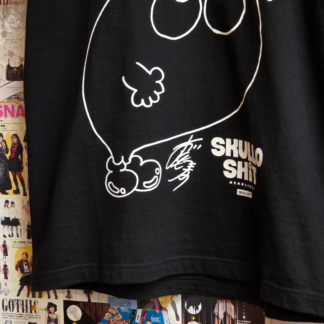 JPN 펑크 키치 스컬 프린팅 반팔  상품이미지3