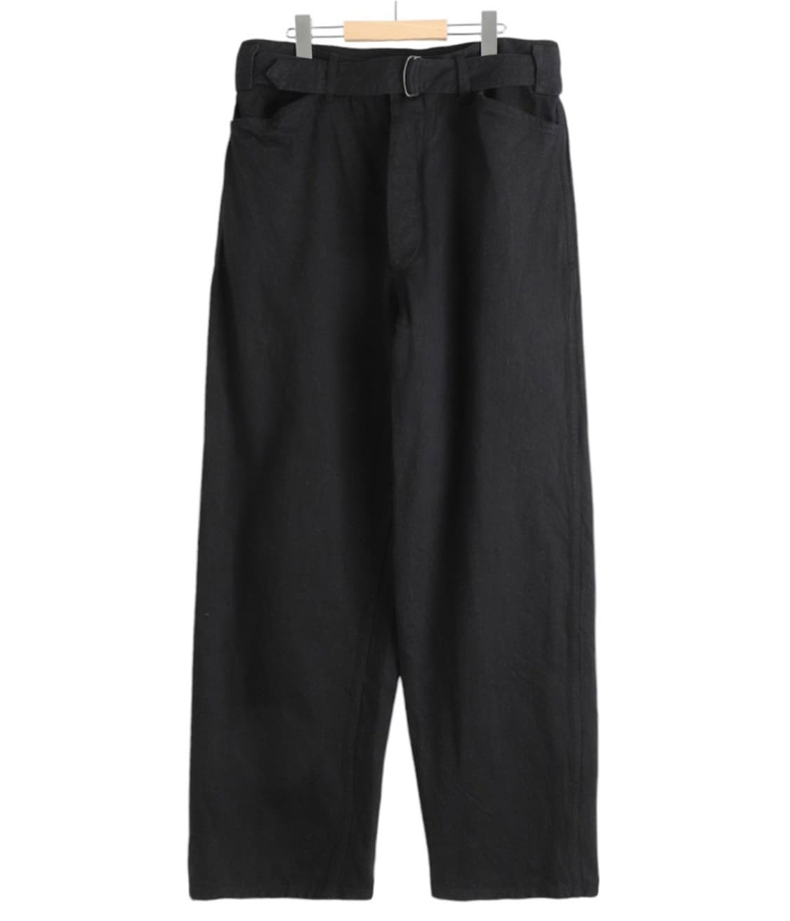 COMOLI 코모리 벨티드 팬츠 블랙 1 상품이미지1