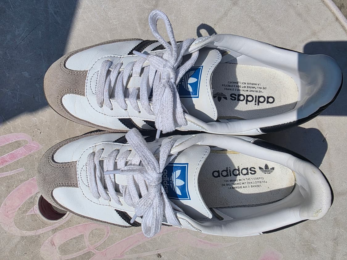 아디다스 삼바 OG 화이트 블랙 260 인기사이즈 상태양호 상품이미지5