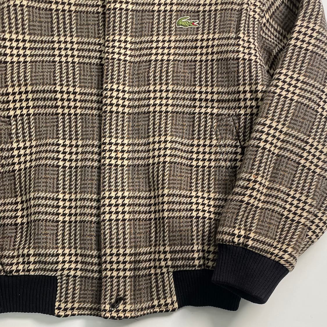 라코스테 하운드체크 울 블루종 자켓 상품이미지4