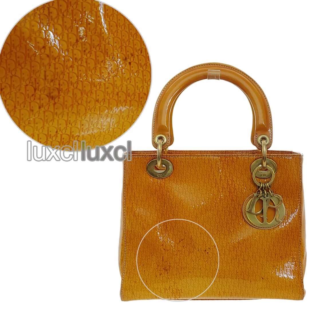 [정품] 크리스찬 디올 페이턴트 오블리크 빈티지 레이디백 상품이미지2