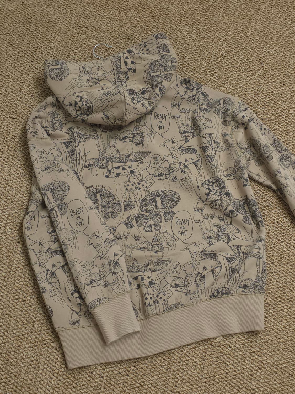 일본 Scolar 버섯 패턴 후드 집업 상품이미지6