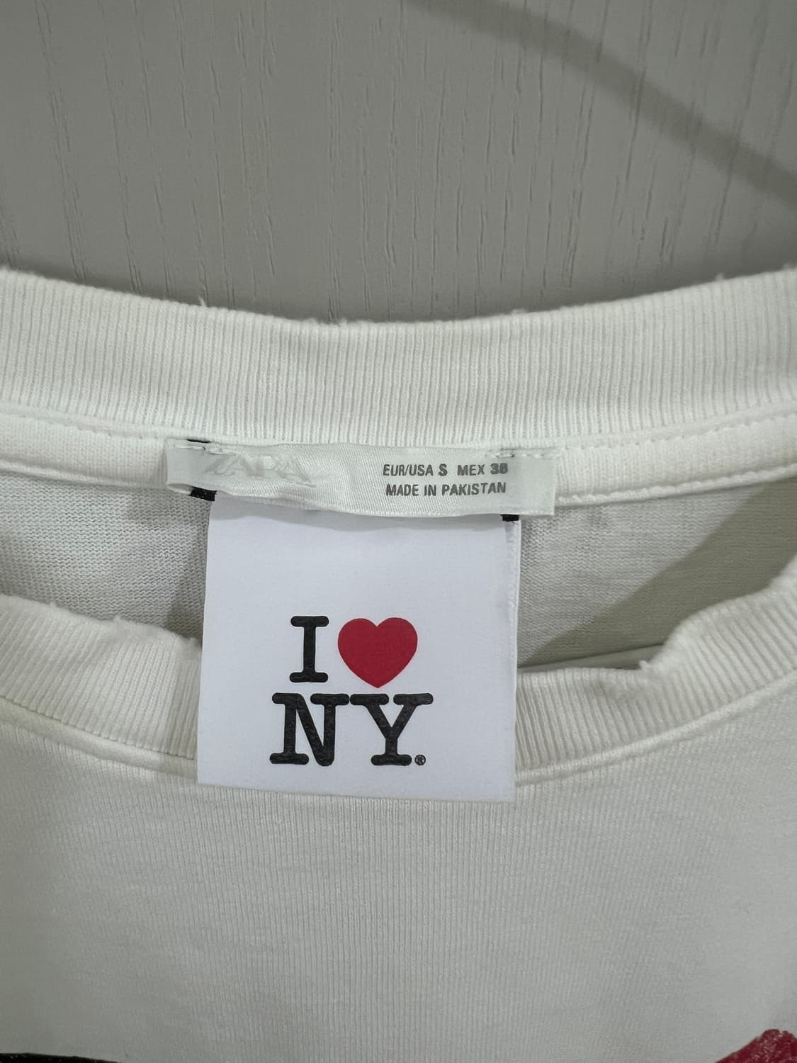 자라 I LOVE NY 크롭 반팔 (S) 상품이미지4