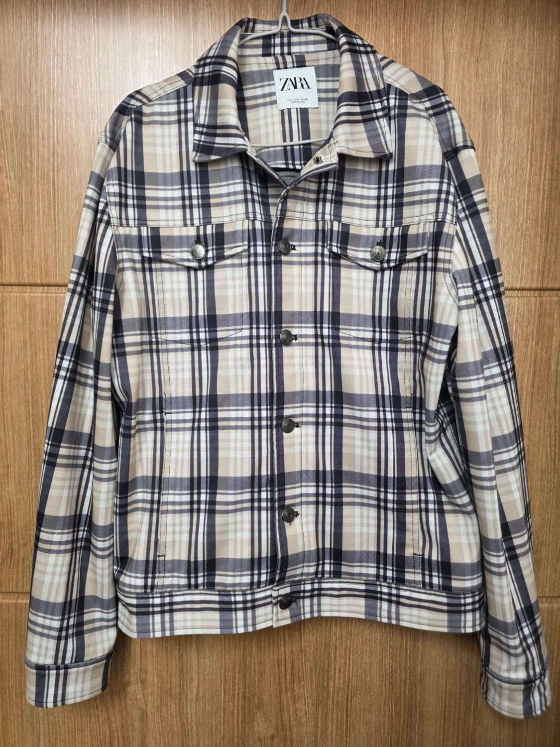 자라 체크 트러커 자켓 L 상품이미지1