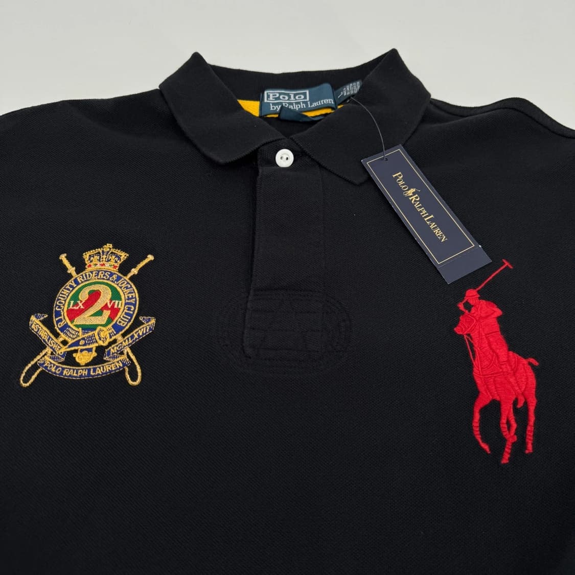 폴로 랄프로렌 빅포니 엠블럼 카라티 블랙 레드 상품이미지2