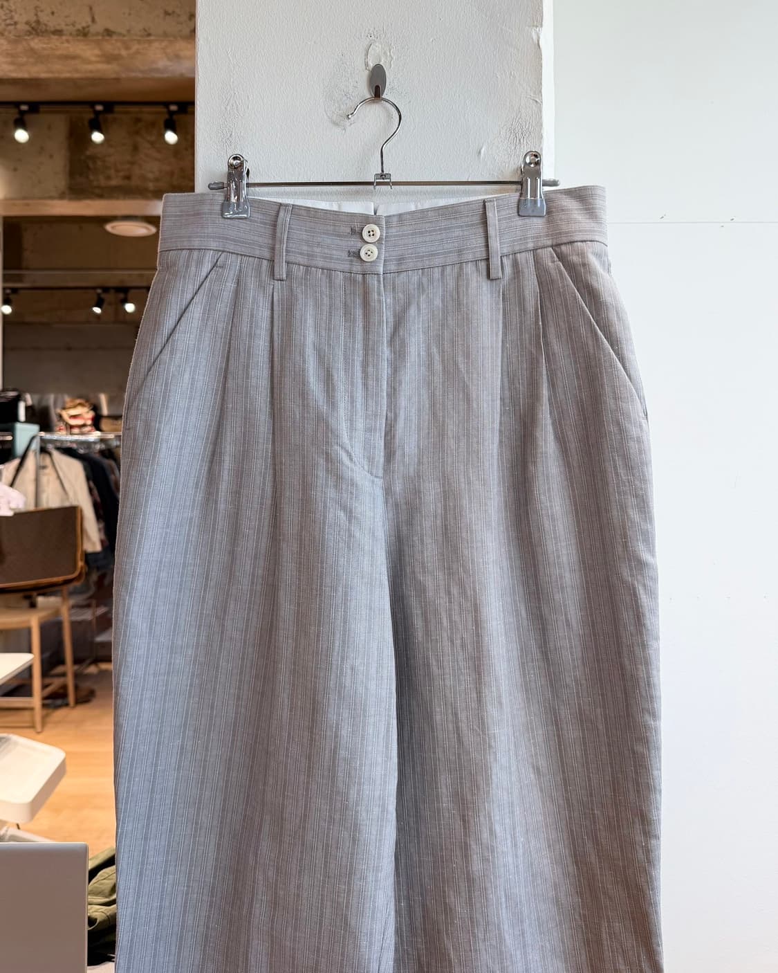 마가렛호웰 그레이 스트라이프 슬랙스 팬츠  상품이미지3