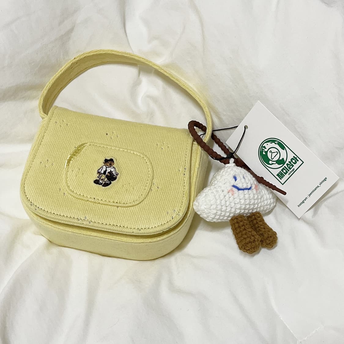 업사이클링 ) 재미삼아빈티지 티니위니 옐로우 미니백 상품이미지1