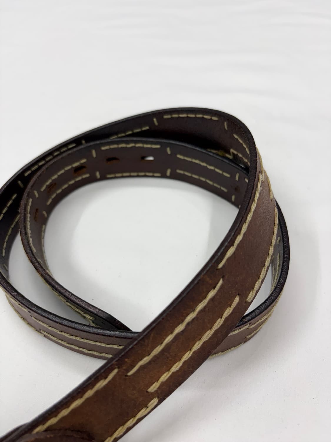 빈티지 웨스턴 브라운 스티치 레더 벨트 상품이미지2