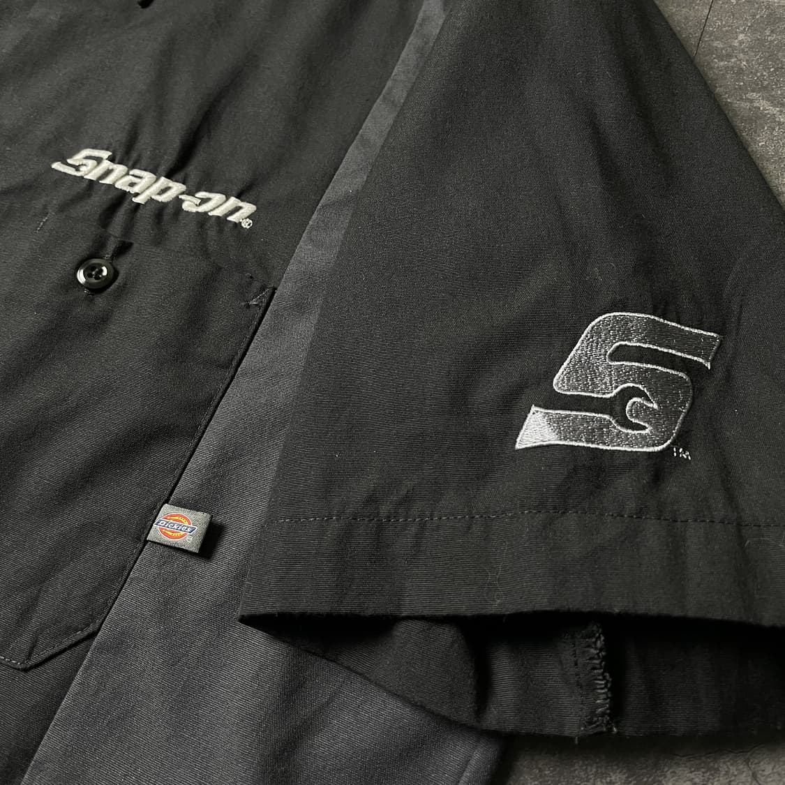 DICKIES 디키즈 빈티지 블랙  그레이패널 반팔 워크셔츠 A00977 상품이미지5