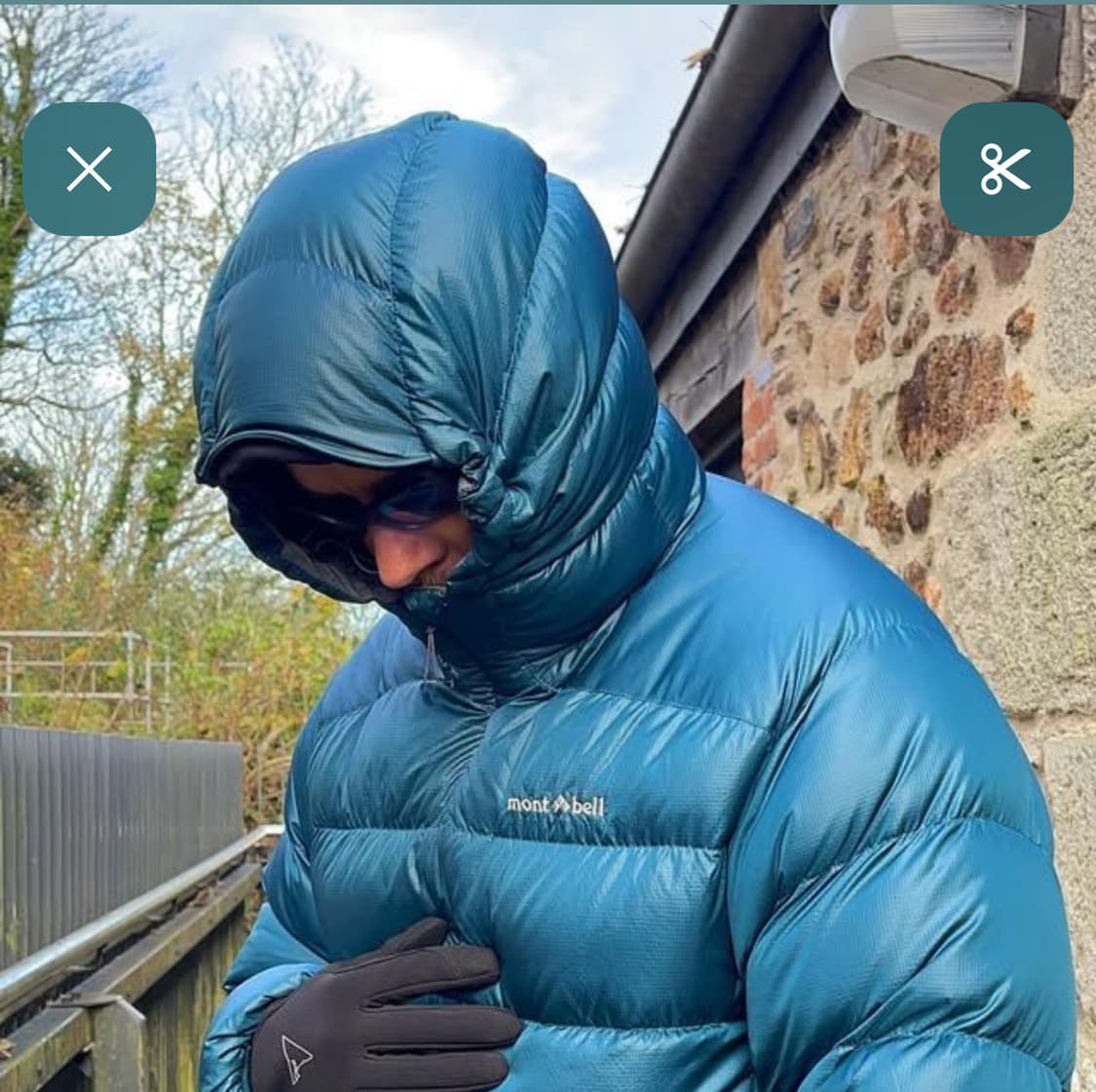 (L)몽벨 알파인 일본 빈티지 경량 다운 패딩 아쿠아블루 상품이미지7