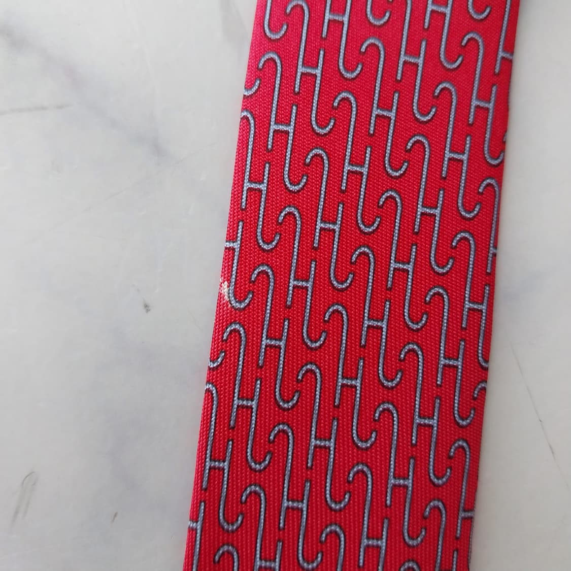 에르메스 실크 진핑크 H모티브 패턴 넥타이 8cm A+등급 K2591
 상품이미지10