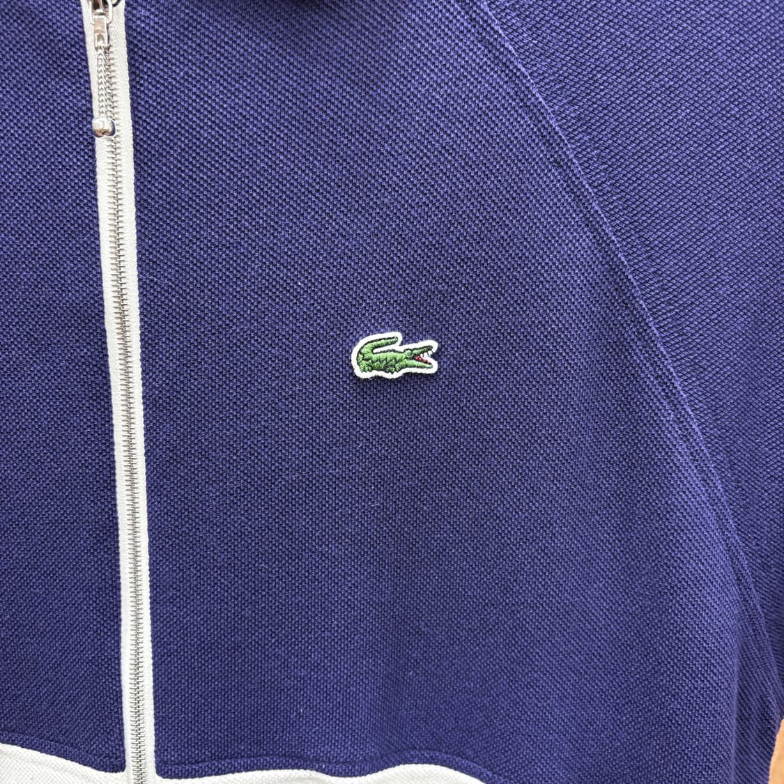 라코스테 배색 집업 카라 원피스 허리 스트링 로고 디테일 네이비 화이트 상품이미지6