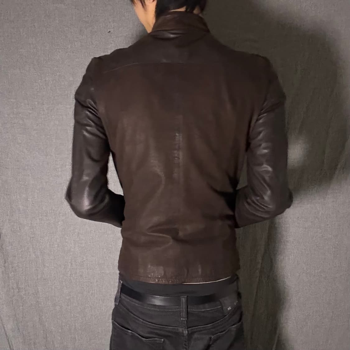 우영미 슬림핏 염소가죽 자켓 상품이미지7