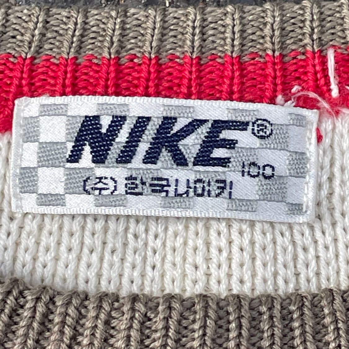 80s Nike 한국나이키 아카이브 와플 배색 올드스쿨 니트 스웨터 L 상품이미지8