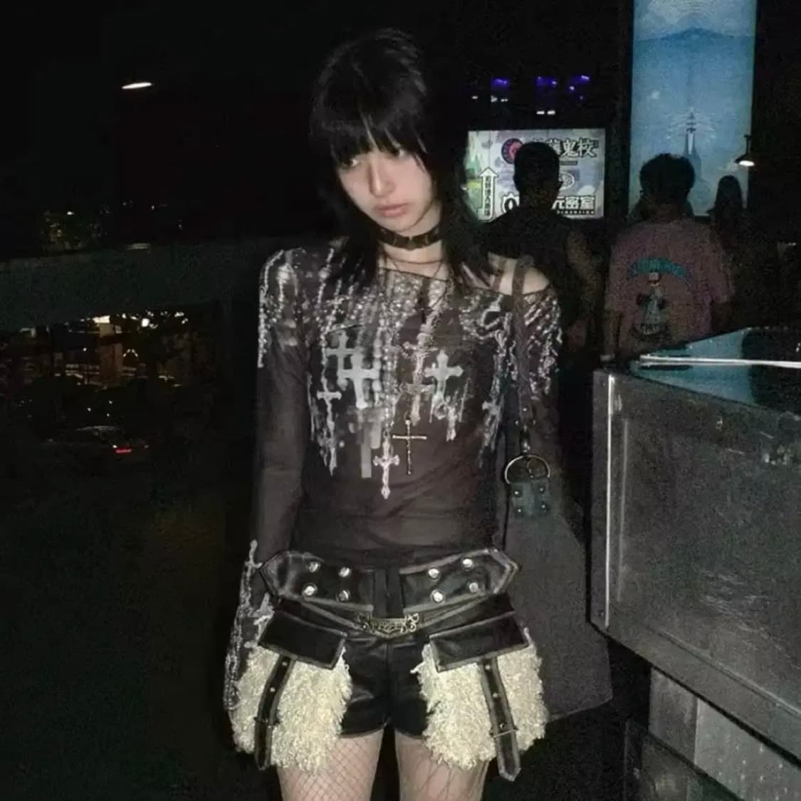 y2k 그런지 미학 메쉬 탑 상품이미지1