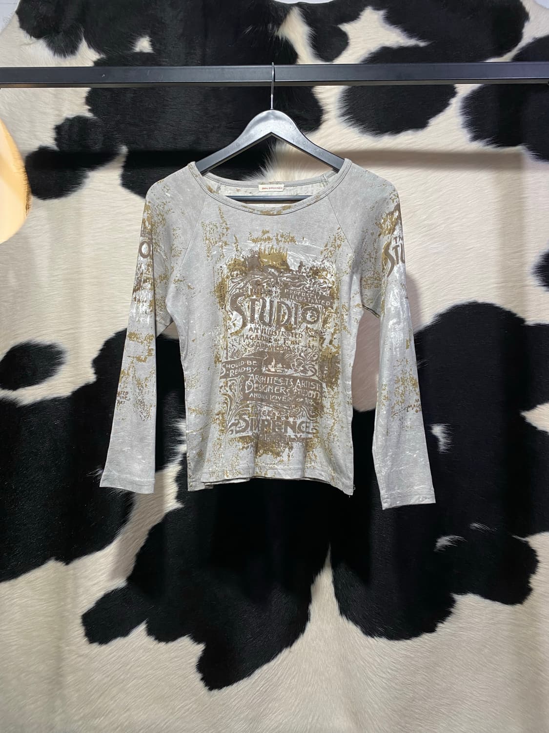 Japanese vtg 스터드 디테일 레터링 롱슬리브 상품이미지2