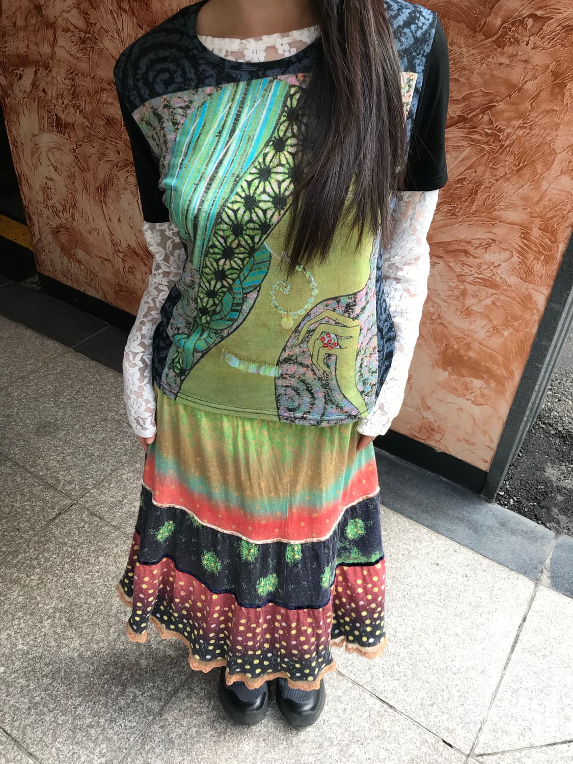 vintage pattern skirt 상품이미지3